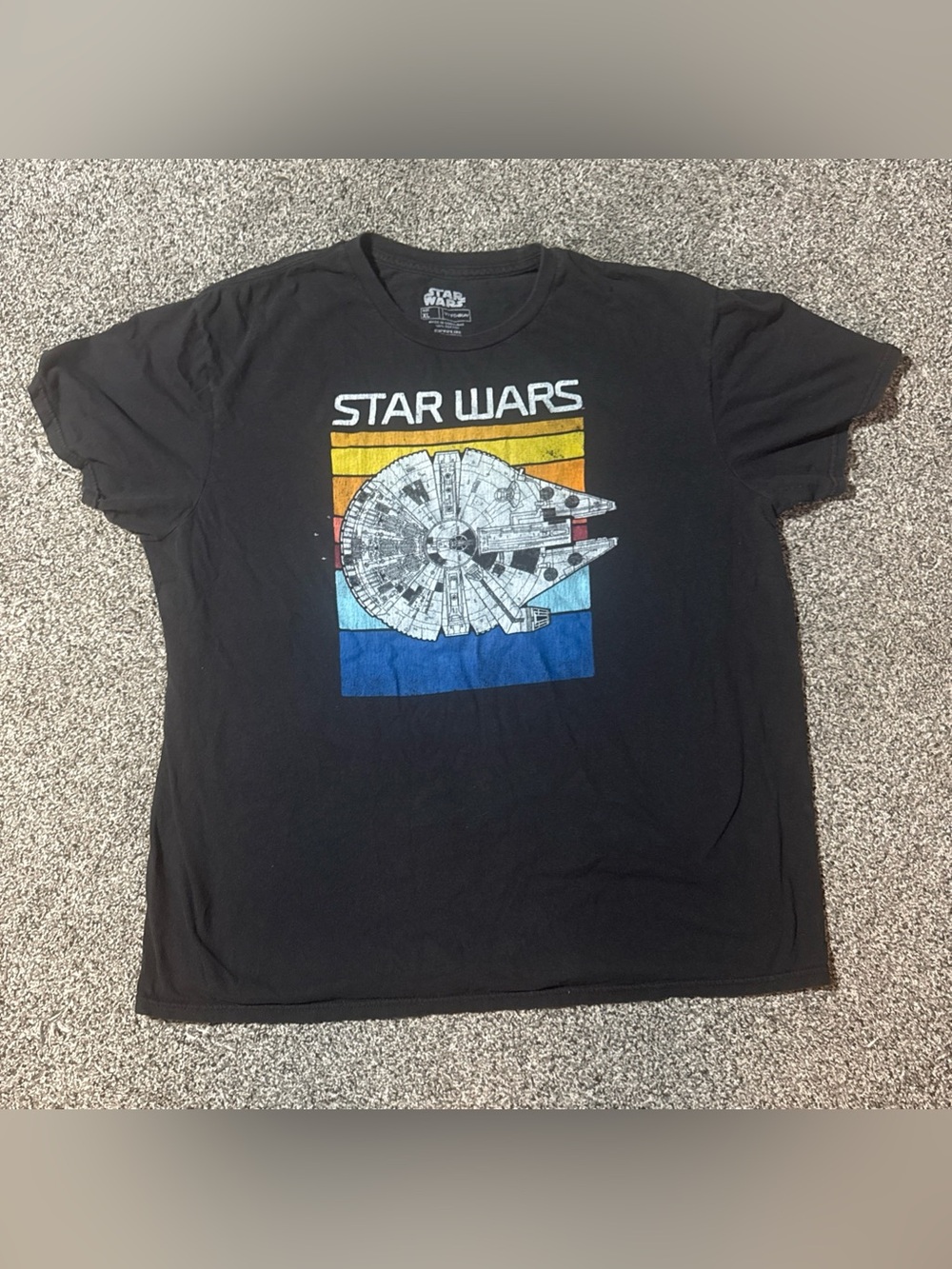 Star Wars Millennium Falcon Men's Black T-Shirt Tee XL V FifthSun